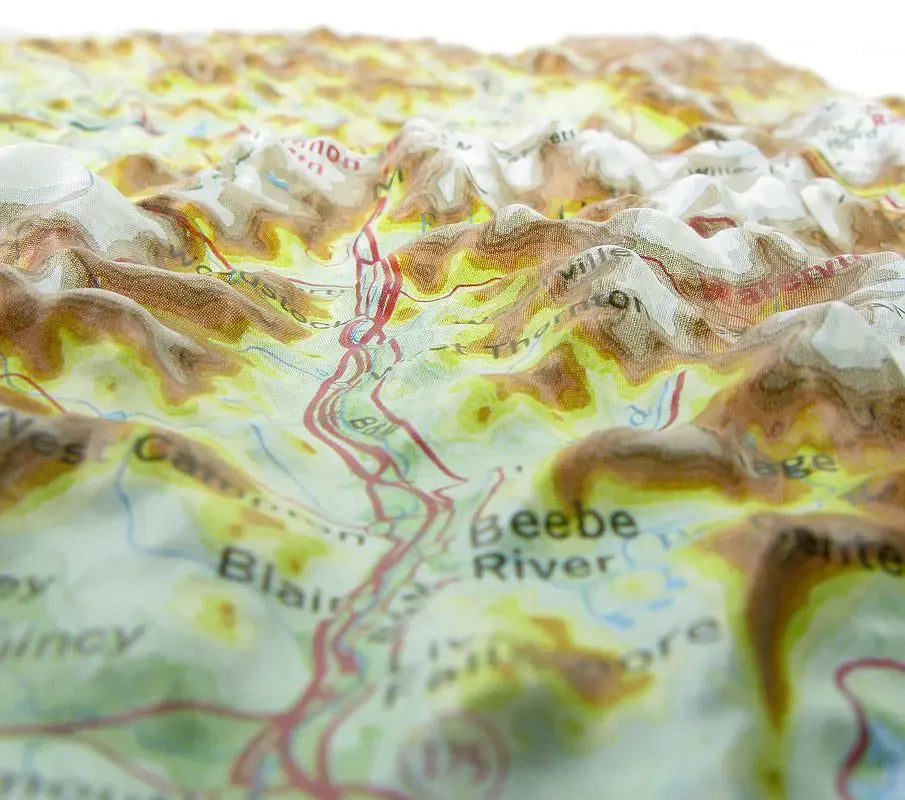 Vermont New Hampshire Raised Relief Map (Raven Colors)