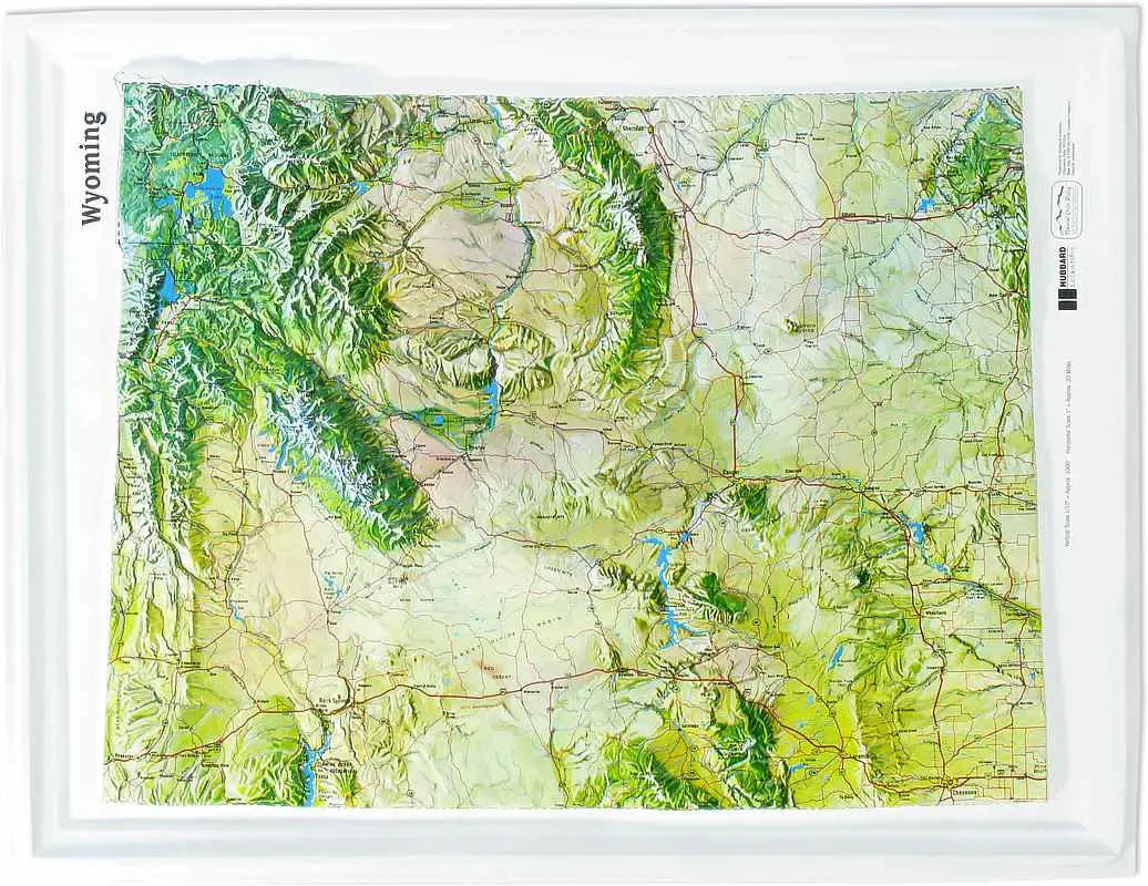 Wyoming Raised Relief Map