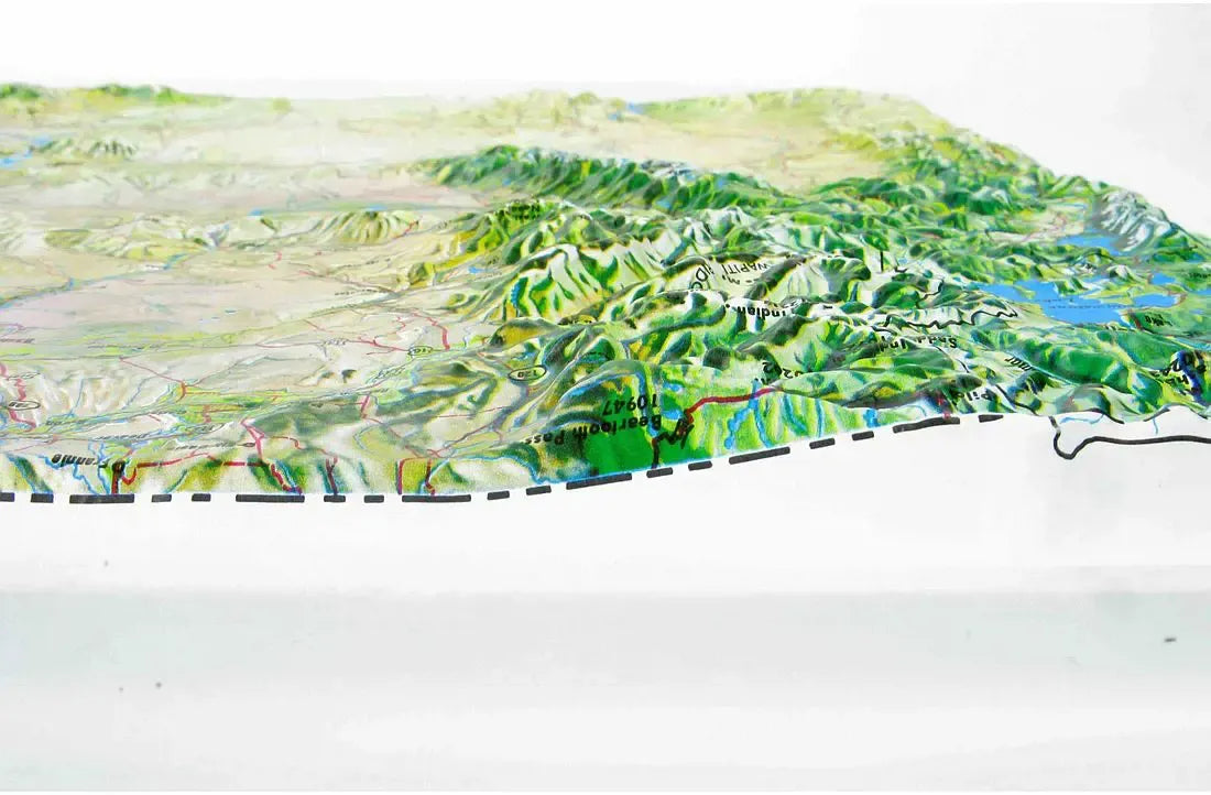Wyoming Raised Relief Map