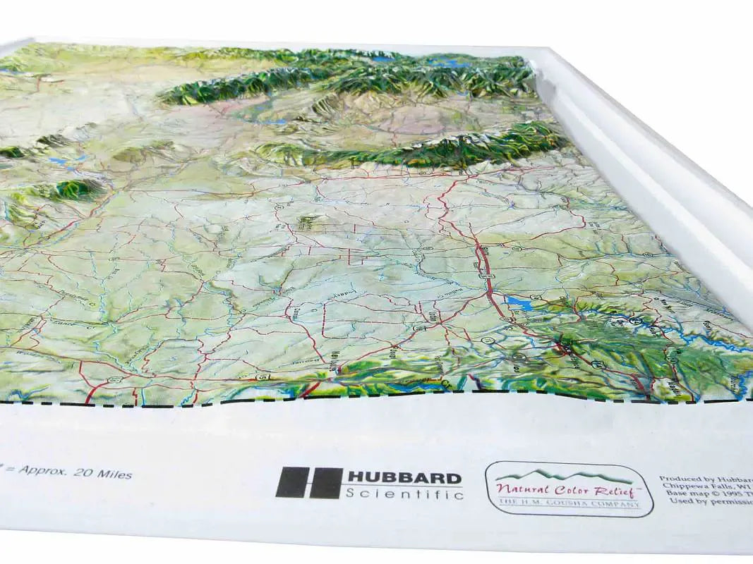 Wyoming Raised Relief Map