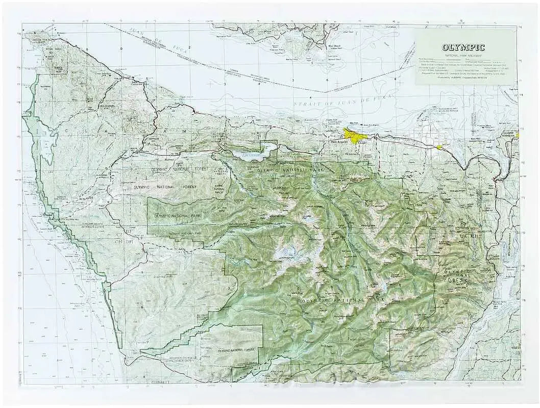 Olympic National Park Raised Relief Map