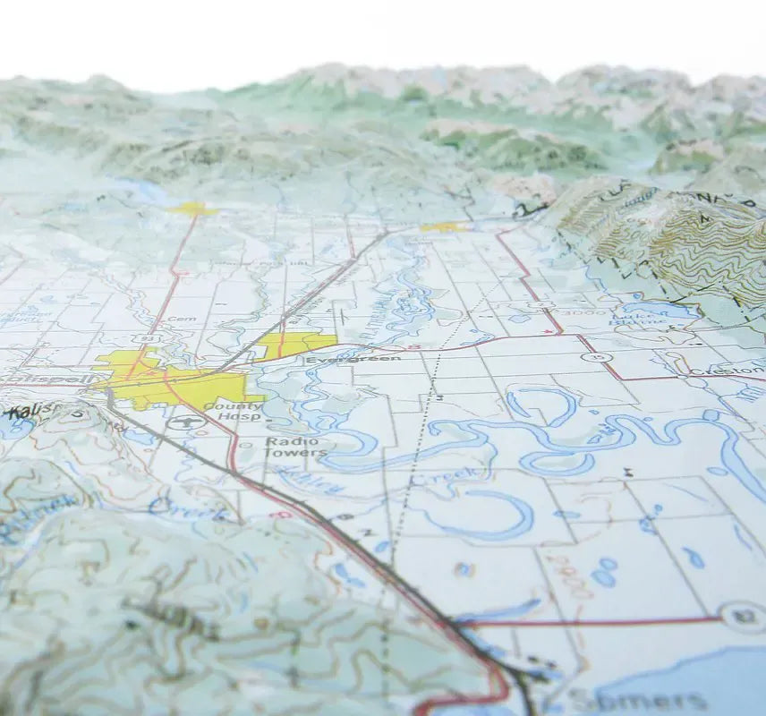 Glacier National Park Raised Relief Map