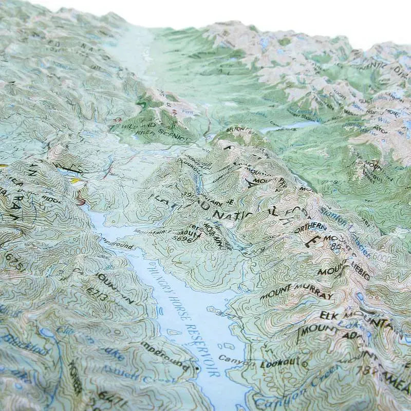 Glacier National Park Raised Relief Map
