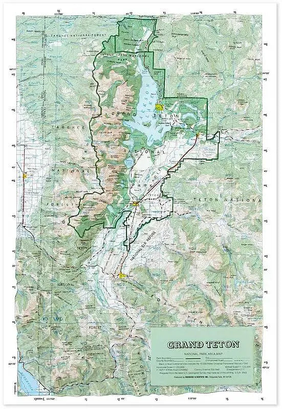Grand Teton National Park Raised Relief Map