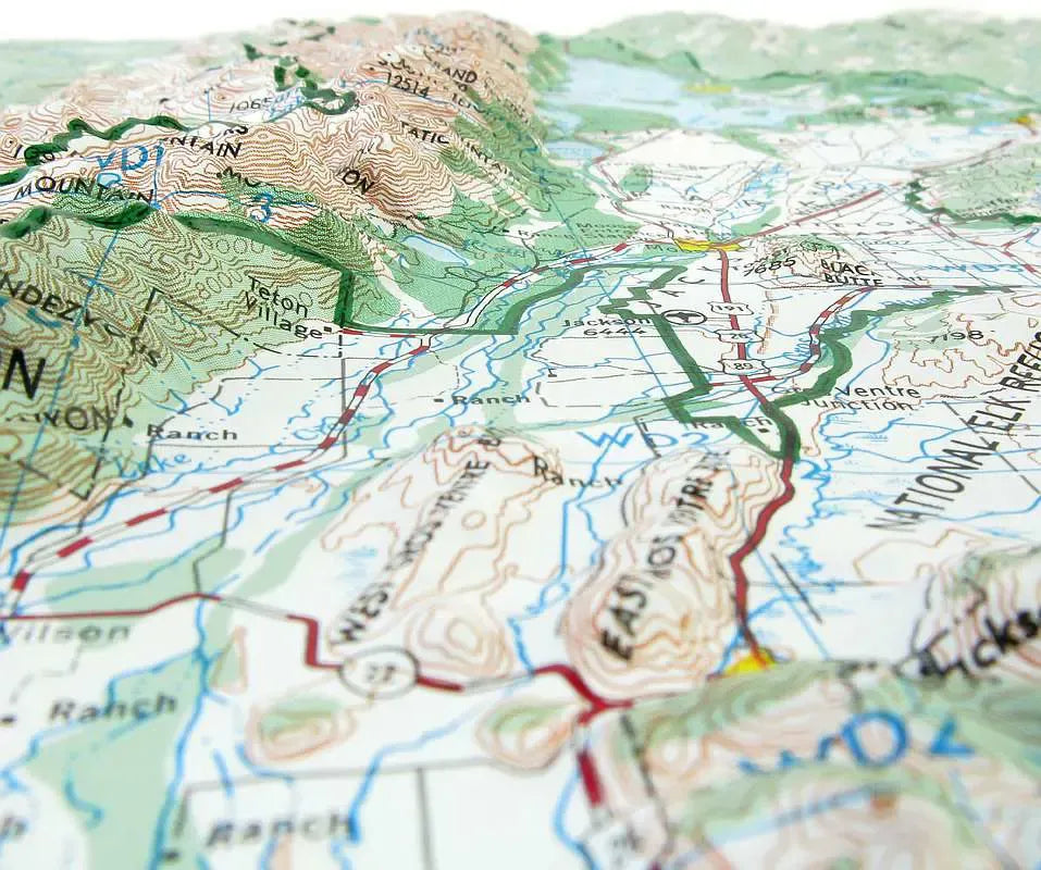 Grand Teton National Park Raised Relief Map