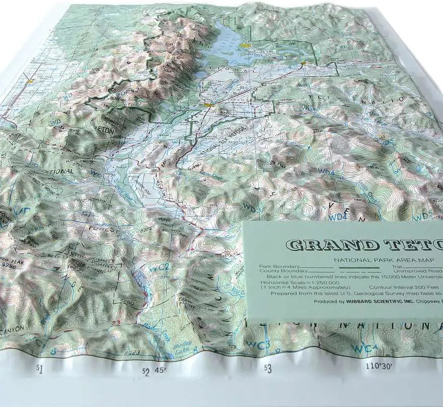 Grand Teton National Park Raised Relief Map