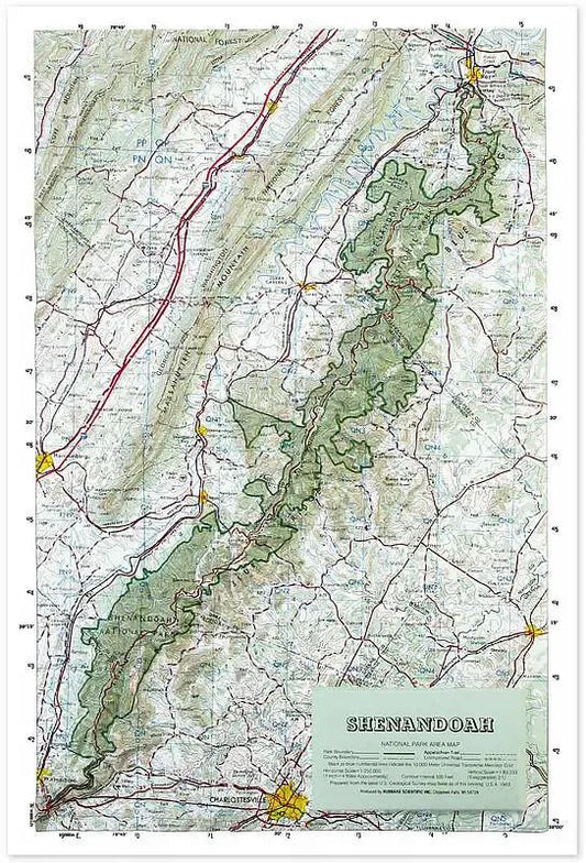Shenandoah National Park Raised Relief Map