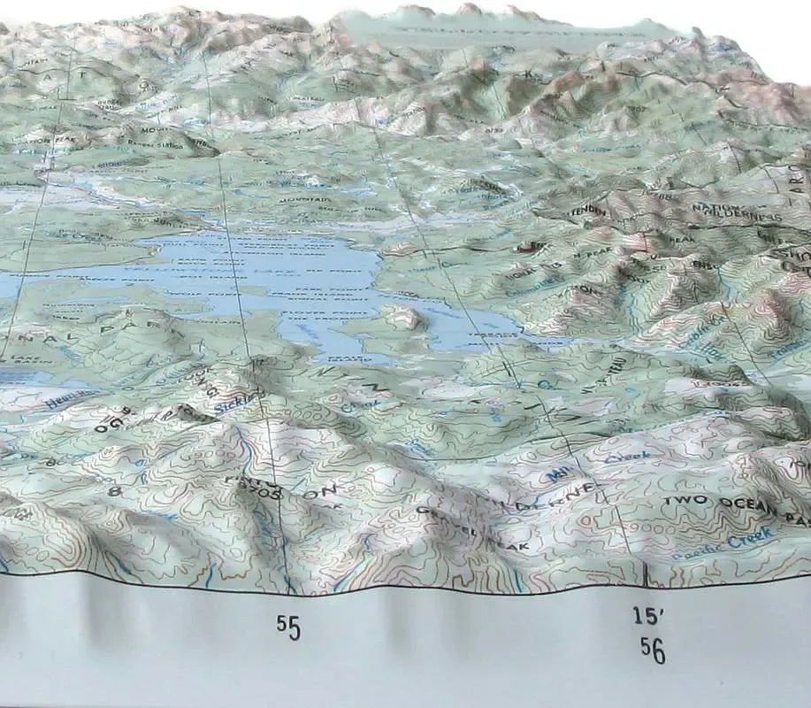 Yellowstone National Park Raised Relief Map