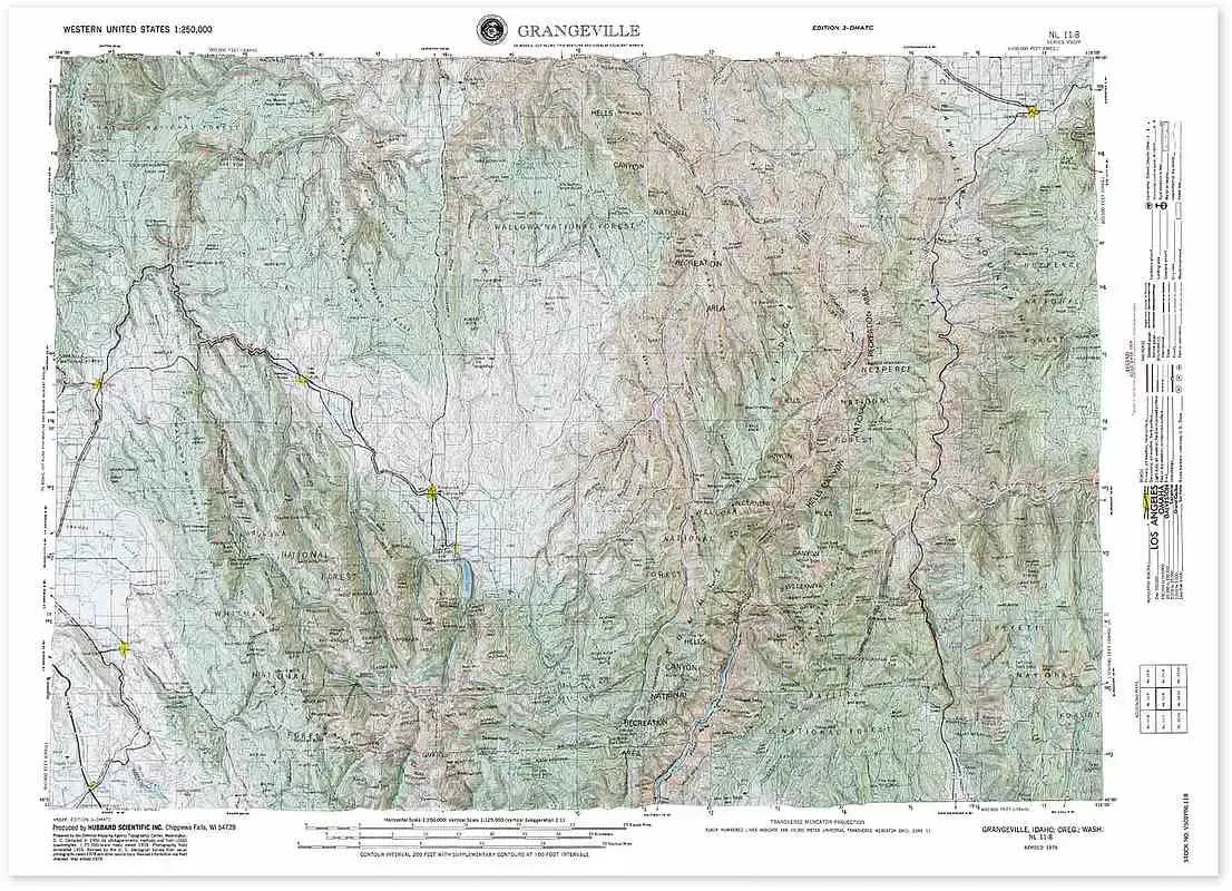 Grangeville Raised Relief Map