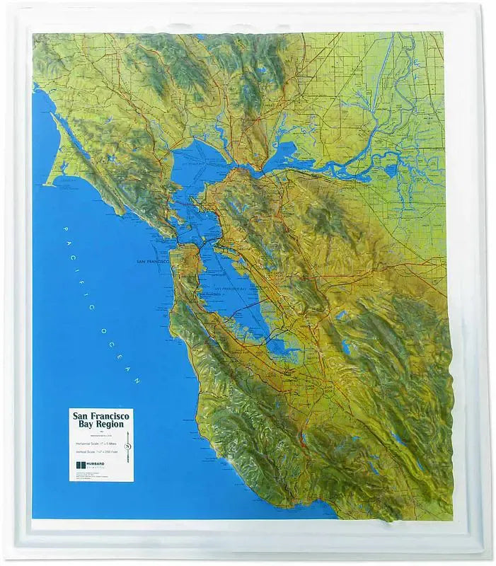 San Francisco Bay Raised Relief Map