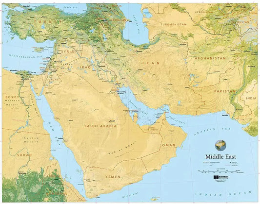 Middle East Raised Relief Map