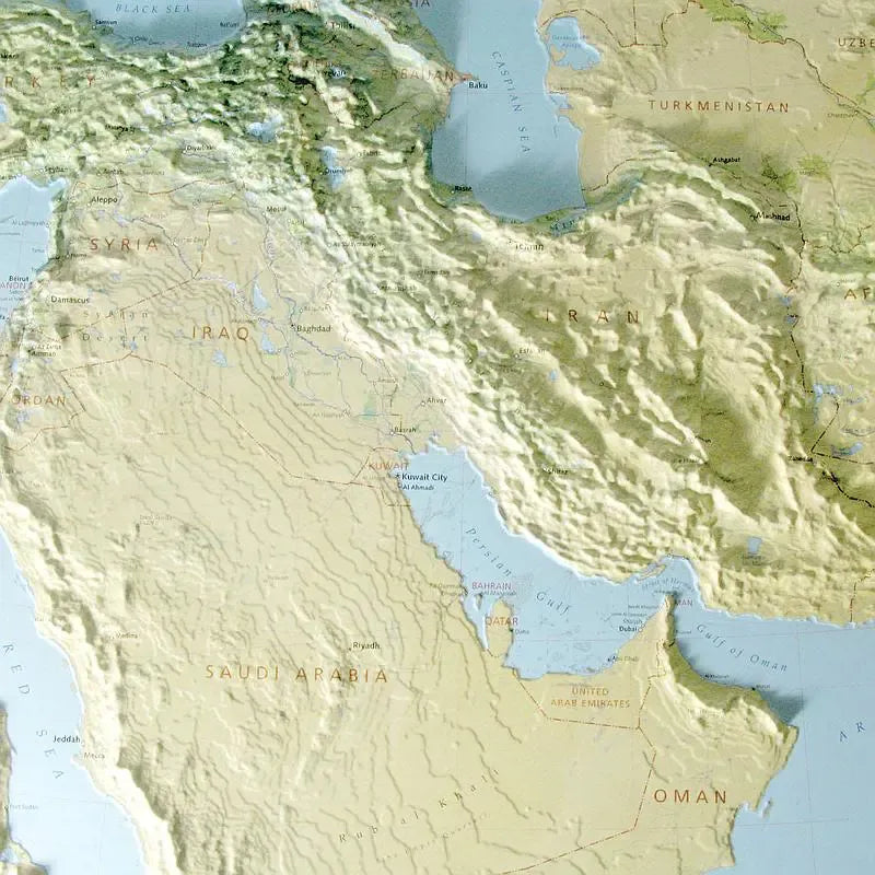 Middle East Raised Relief Map