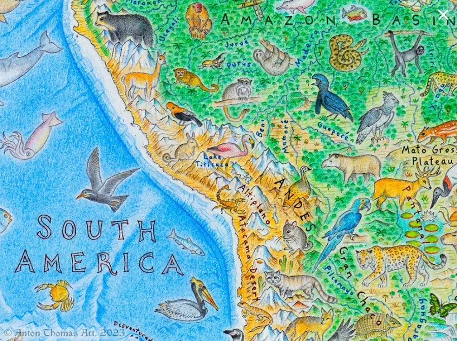 Wild World Wall Map by Anton Thomas