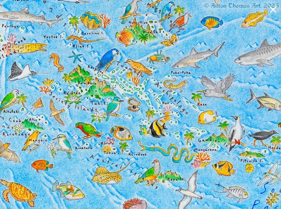 Wild World Wall Map by Anton Thomas