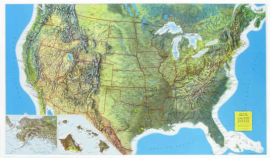 USA Raised Relief Map - Rand McNally Map Version