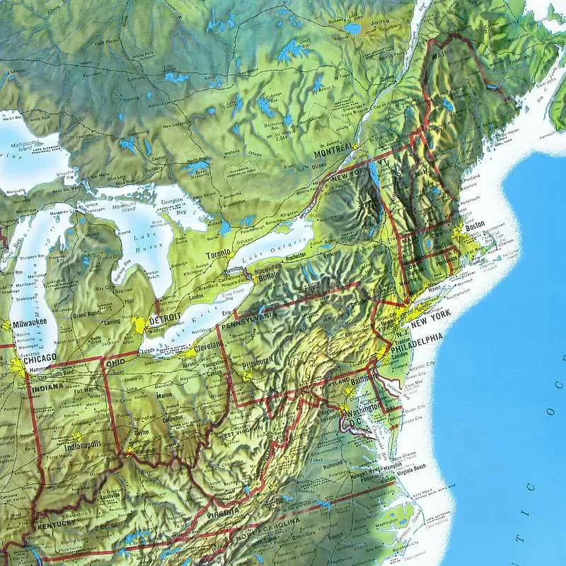 USA Raised Relief Map - Rand McNally Map Version