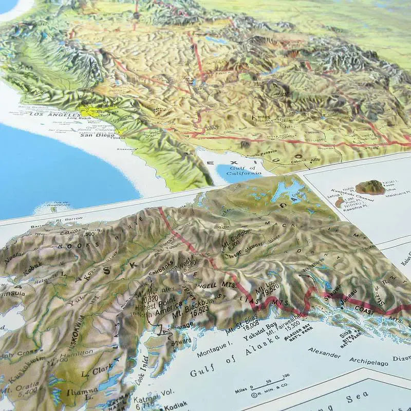 USA Raised Relief Map - Rand McNally Map Version