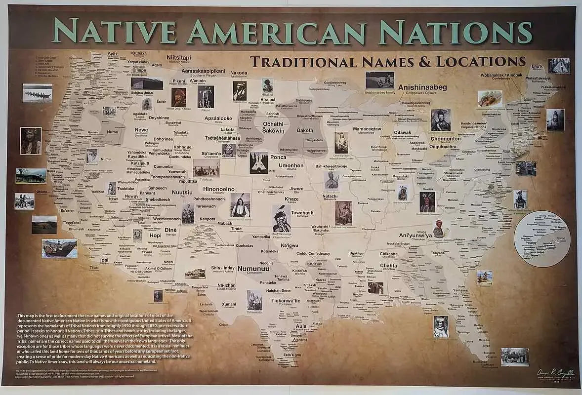 Native American Nations Wall Map