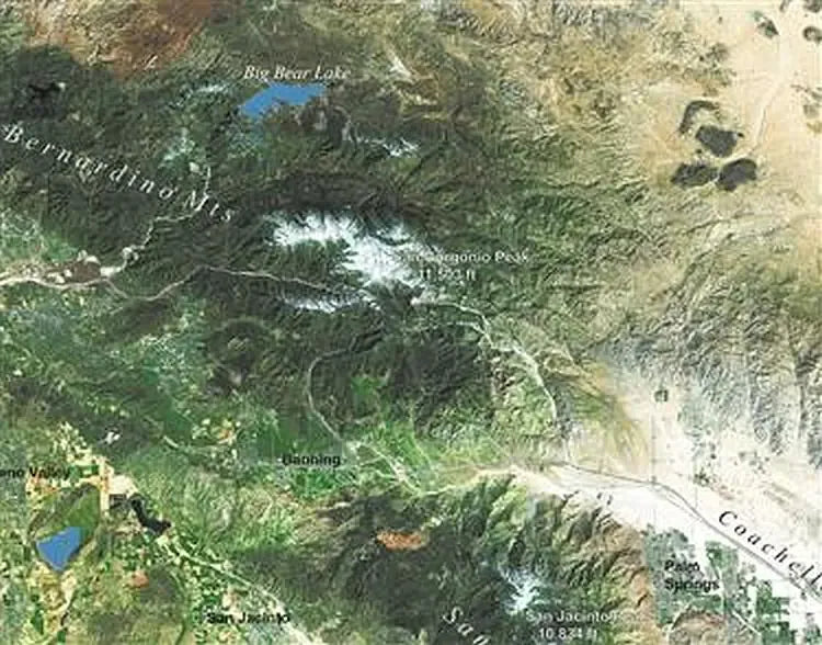 Southern California Raised Relief Map