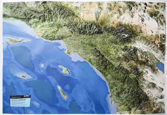 Southern California Raised Relief Map