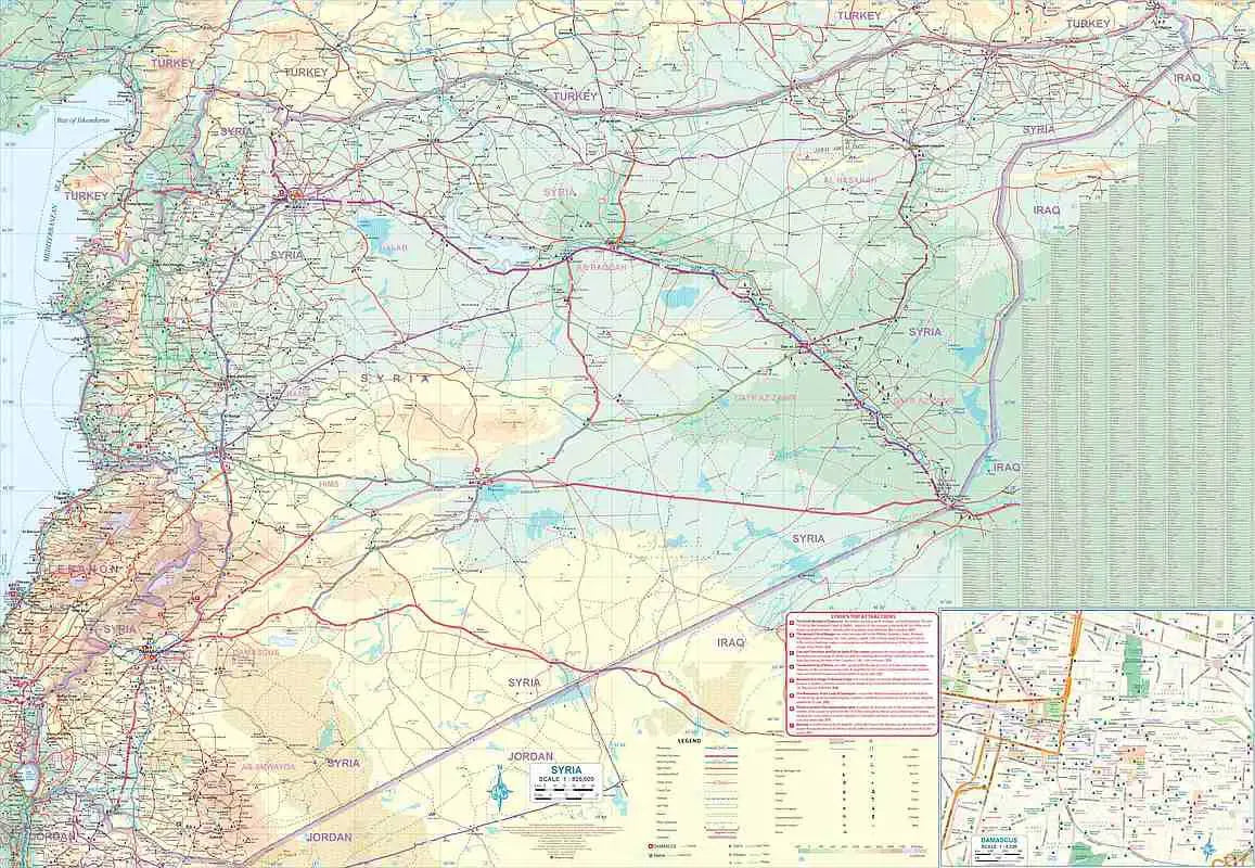Jordan & Syria Travel Map
