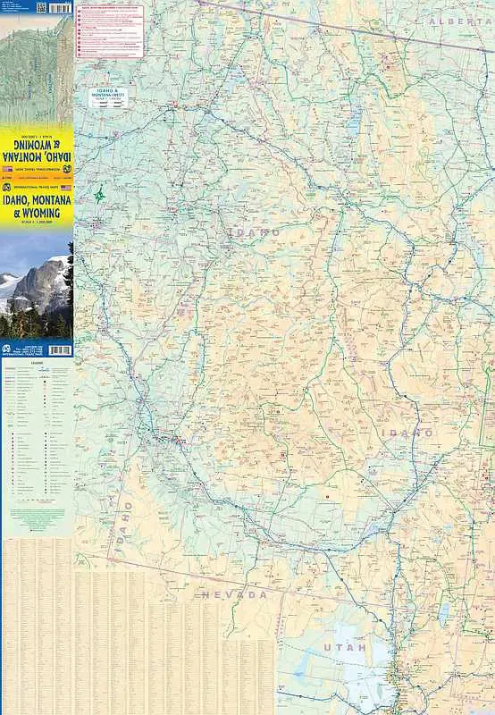 Idaho Montana Wyoming Travel Map