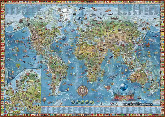 Amazing World Illustrated Wall Map for Kids