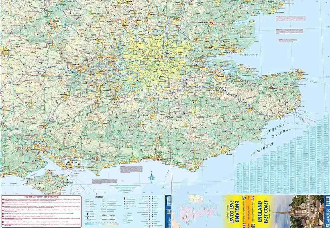 England East Coast Travel Map
