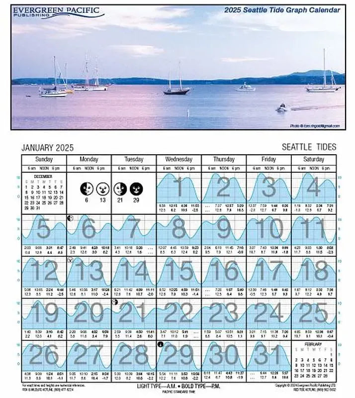 Tide Calendar l Seattle or Port Townsend & San Juan Islands