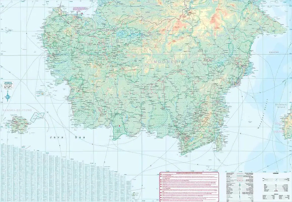 Borneo Road & Travel Map