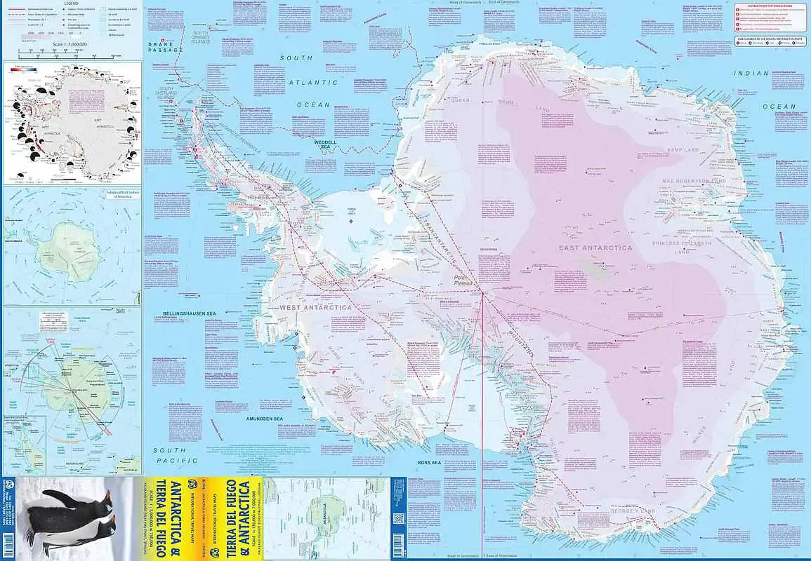 Antarctica and Tierra del Fuego Map