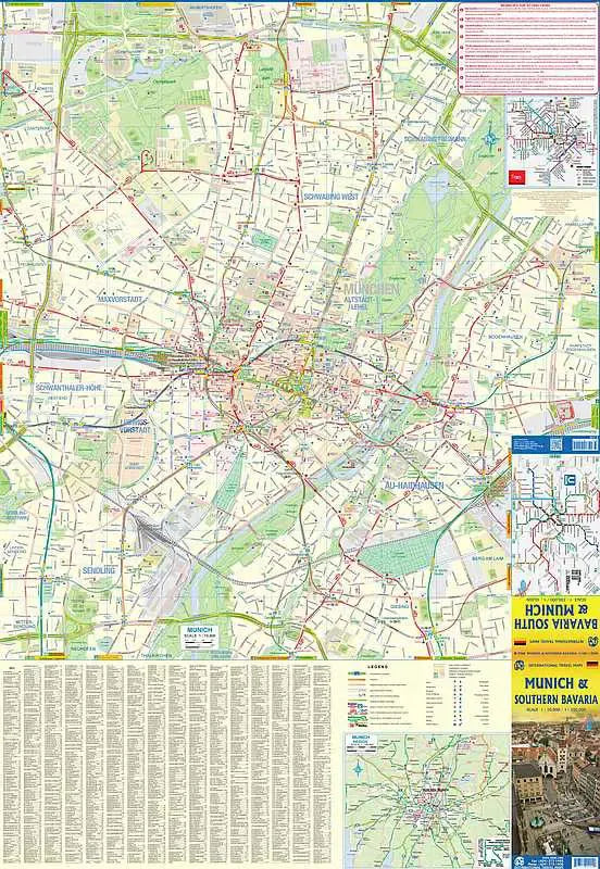 Munich & Southern Bavaria Travel Map