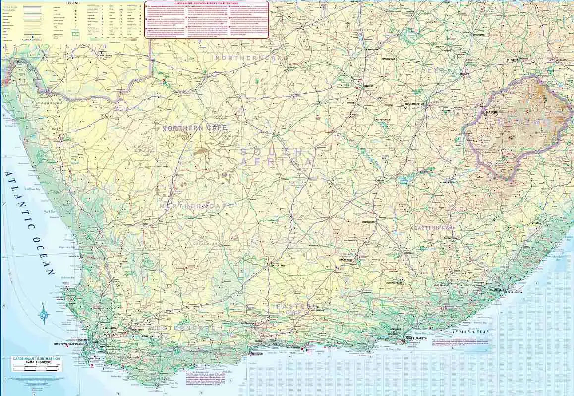 Cape Town & Garden Route Travel Map
