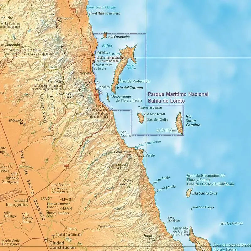 Baja California Peninsula Wall Map
