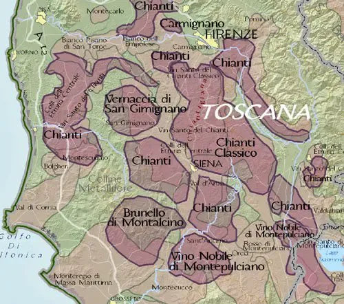 Italy Wine Region Map