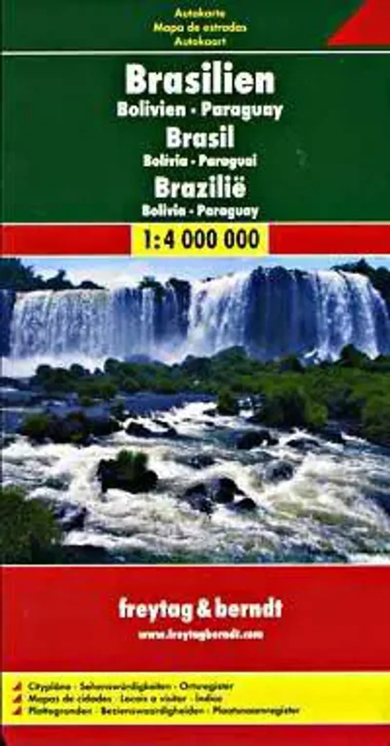 Brazil - Bolivia - Paraguay Travel Map