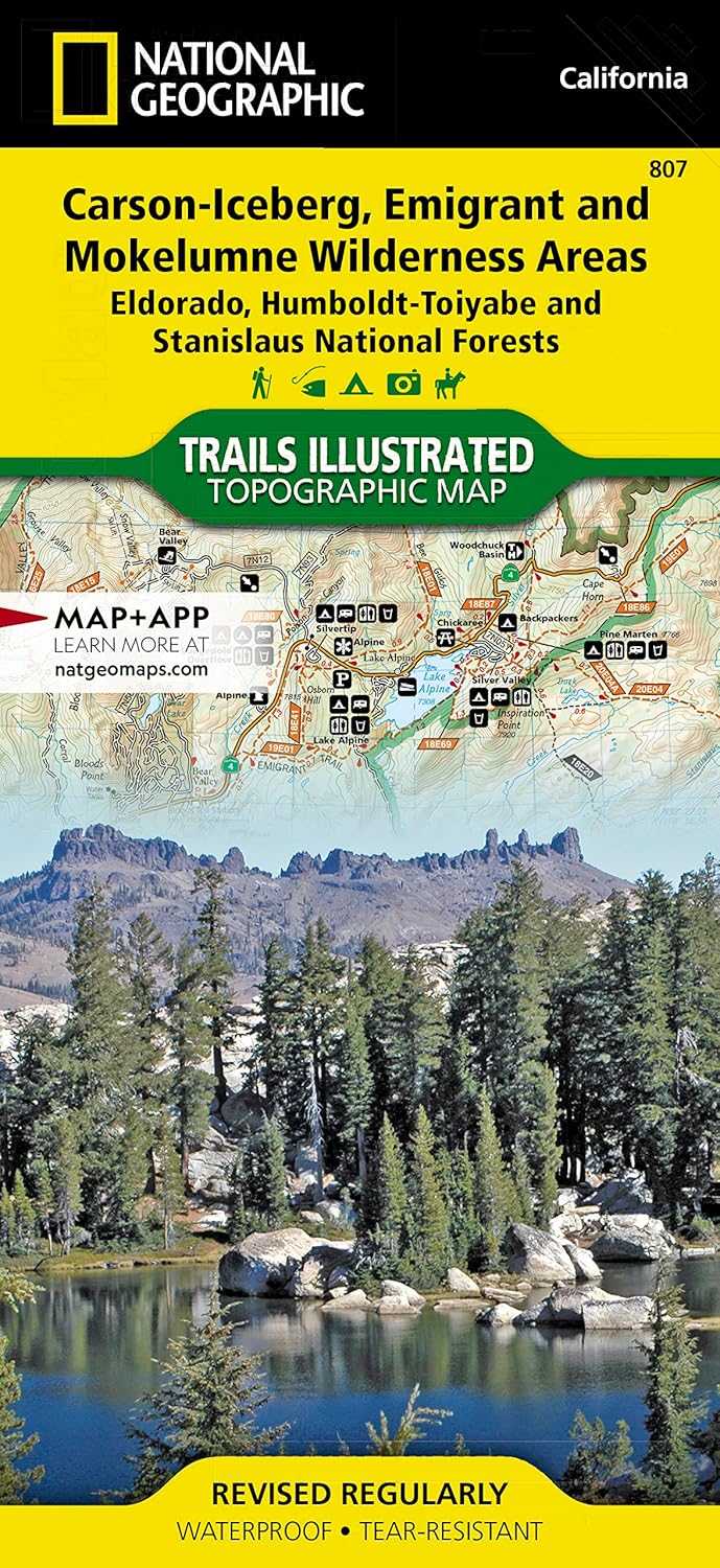 Carson-Iceberg, Emigrant & Mokelumne Wilderness Areas Map