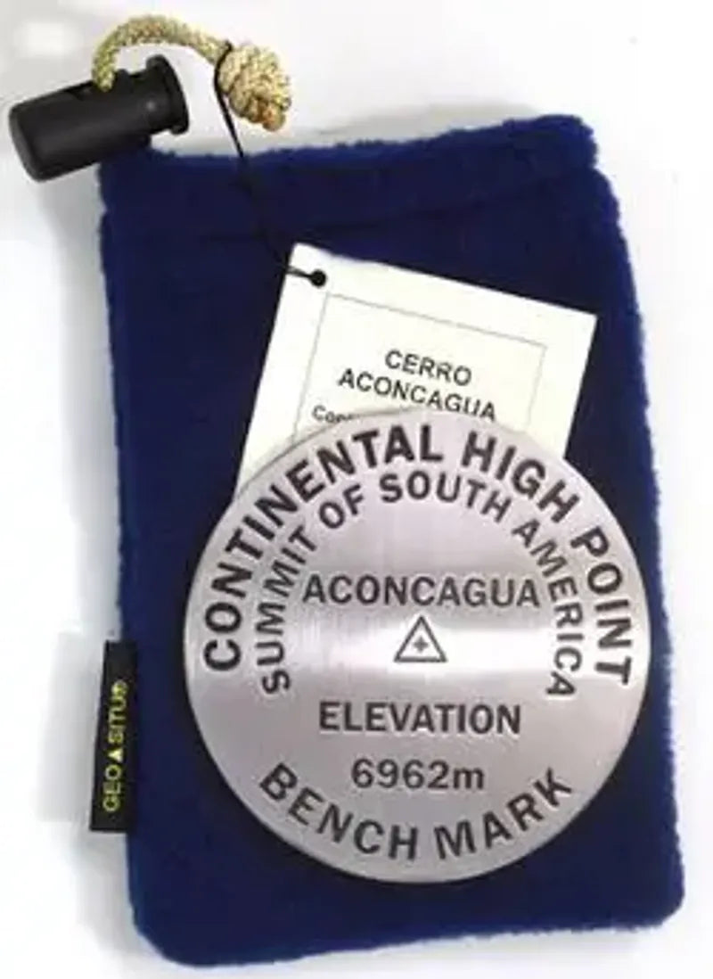 Aconcagua Souvenir Bench Mark Medallion