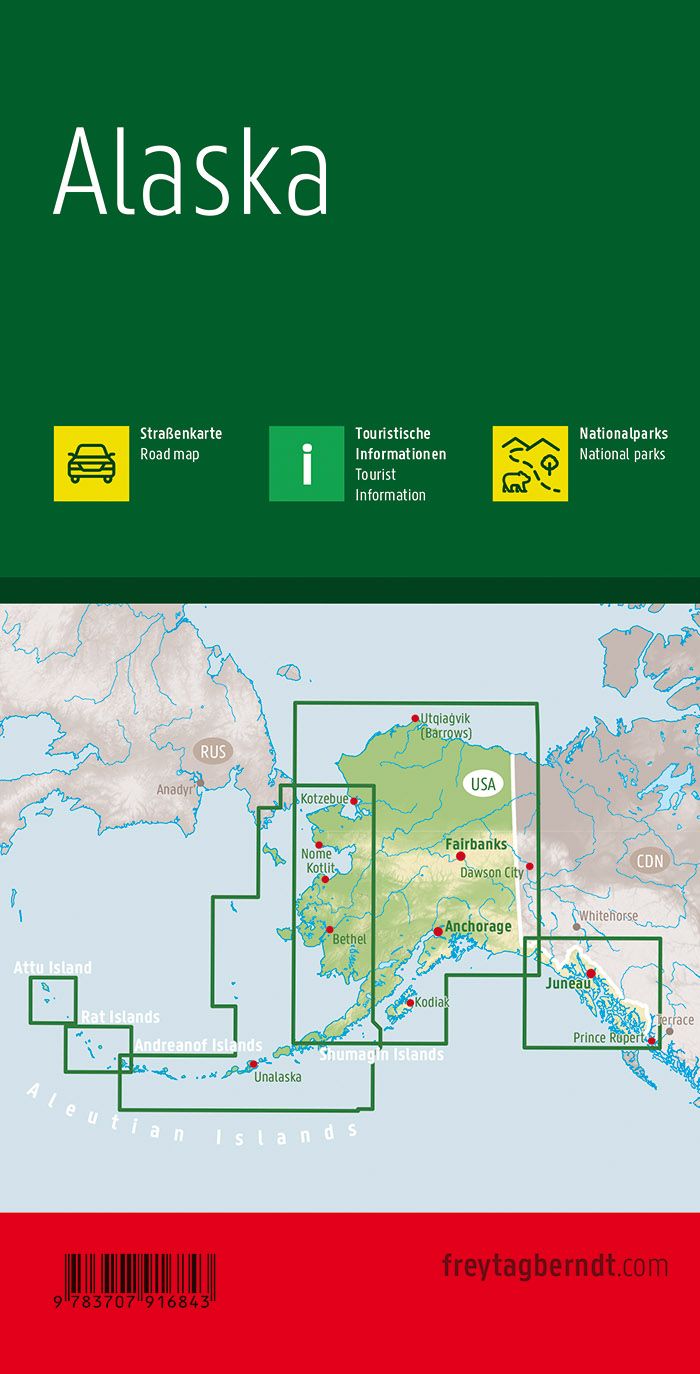 Alaska Road Map by Freytag & Berndt - Coverage Map
