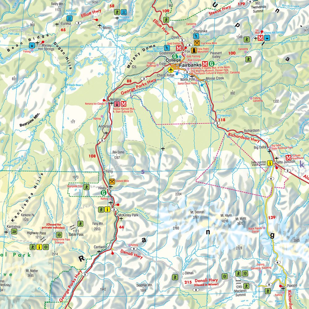 Alaska Road Map by Freytag & Berndt - Map Detail