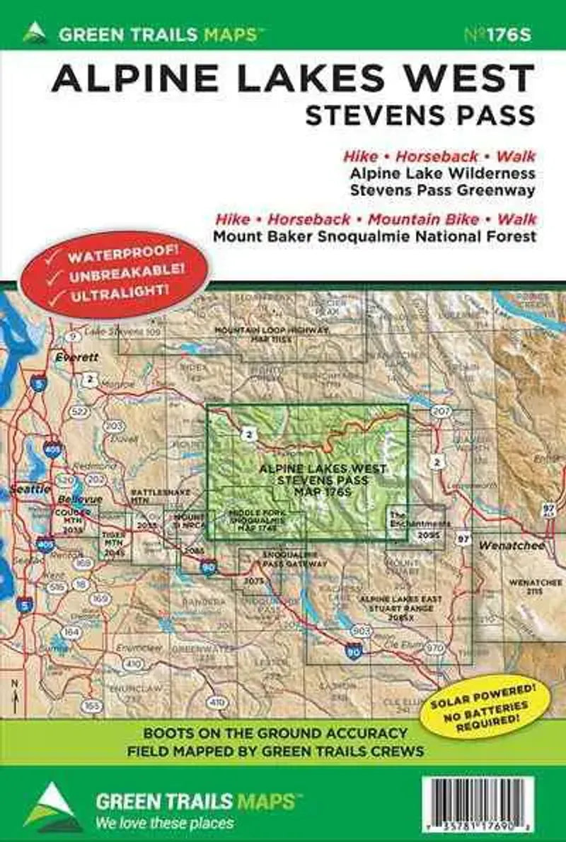Alpine Lakes West, WA - Green Trails Map #176S
