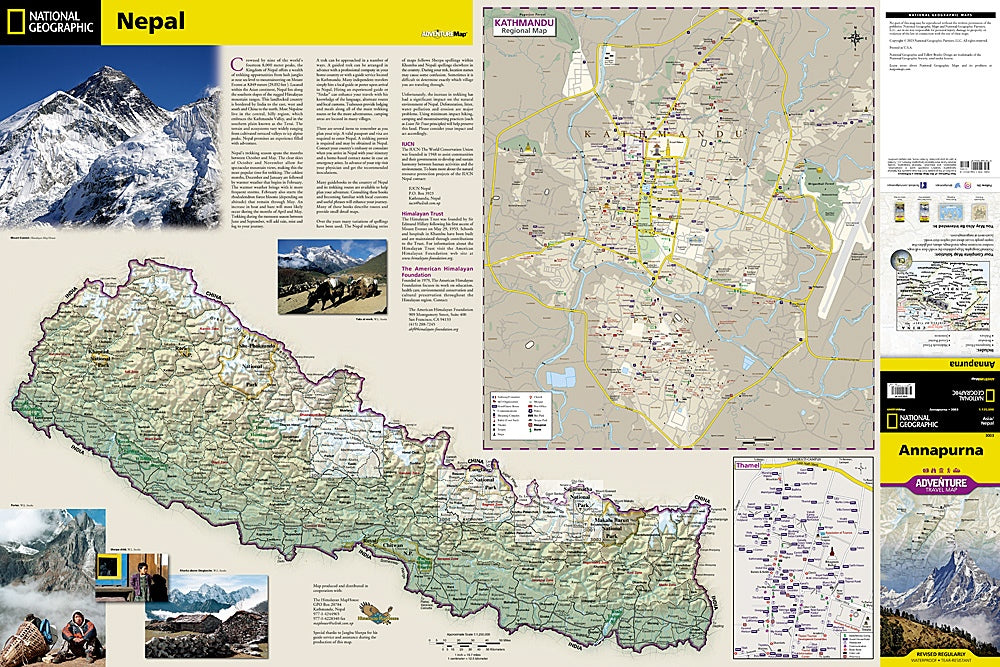Annapurna Adventure Folded Travel Map by National Geographic - Map Detail