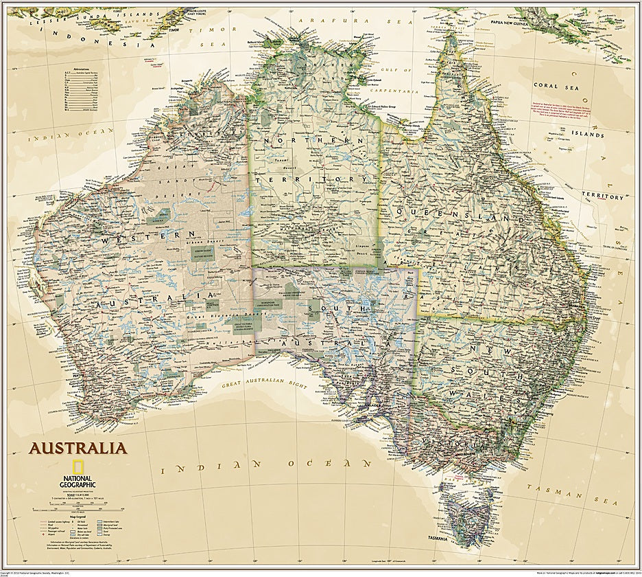 Australia Wall Map - Executive Series by National Geographic