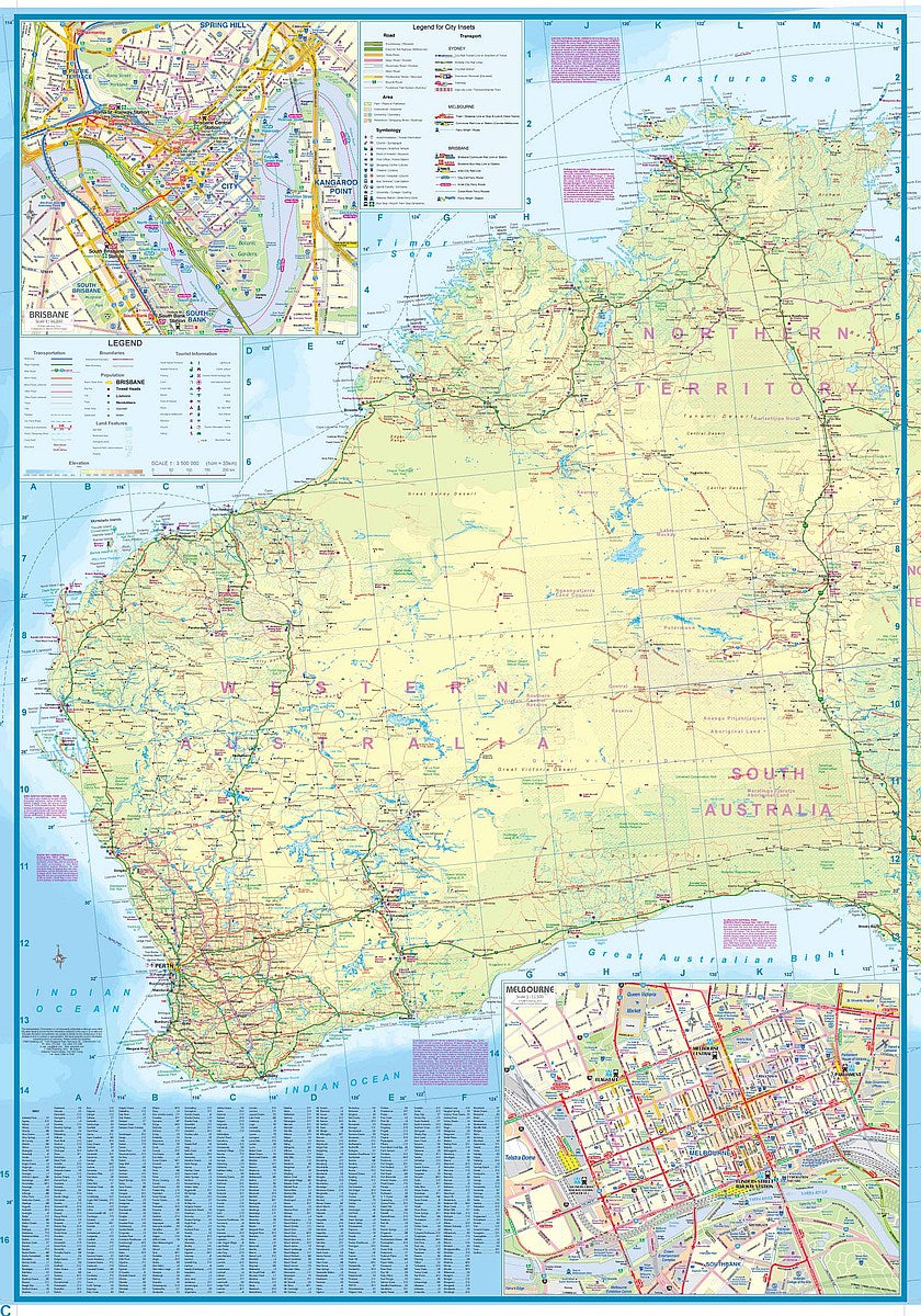 Australia Travel & Reference Map by ITMB - Western Map