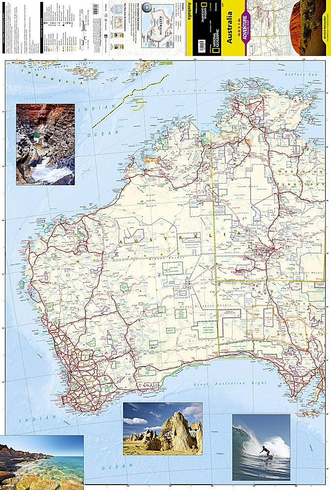 Australia Adventure Travel Map by National Geographic - Map