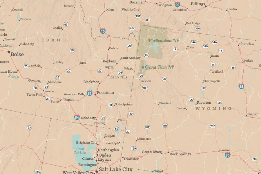 U.S. Road Trip Wall Map by Best Maps Ever - Midwest Map Detail