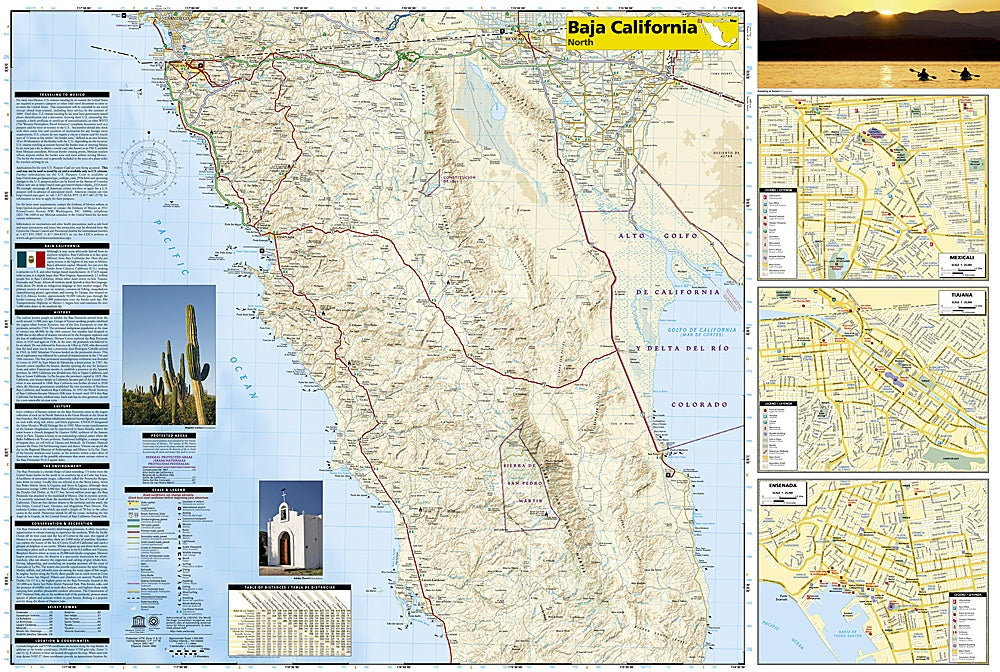 Baja North Adventure Travel Map by National Geographic - Map Detail