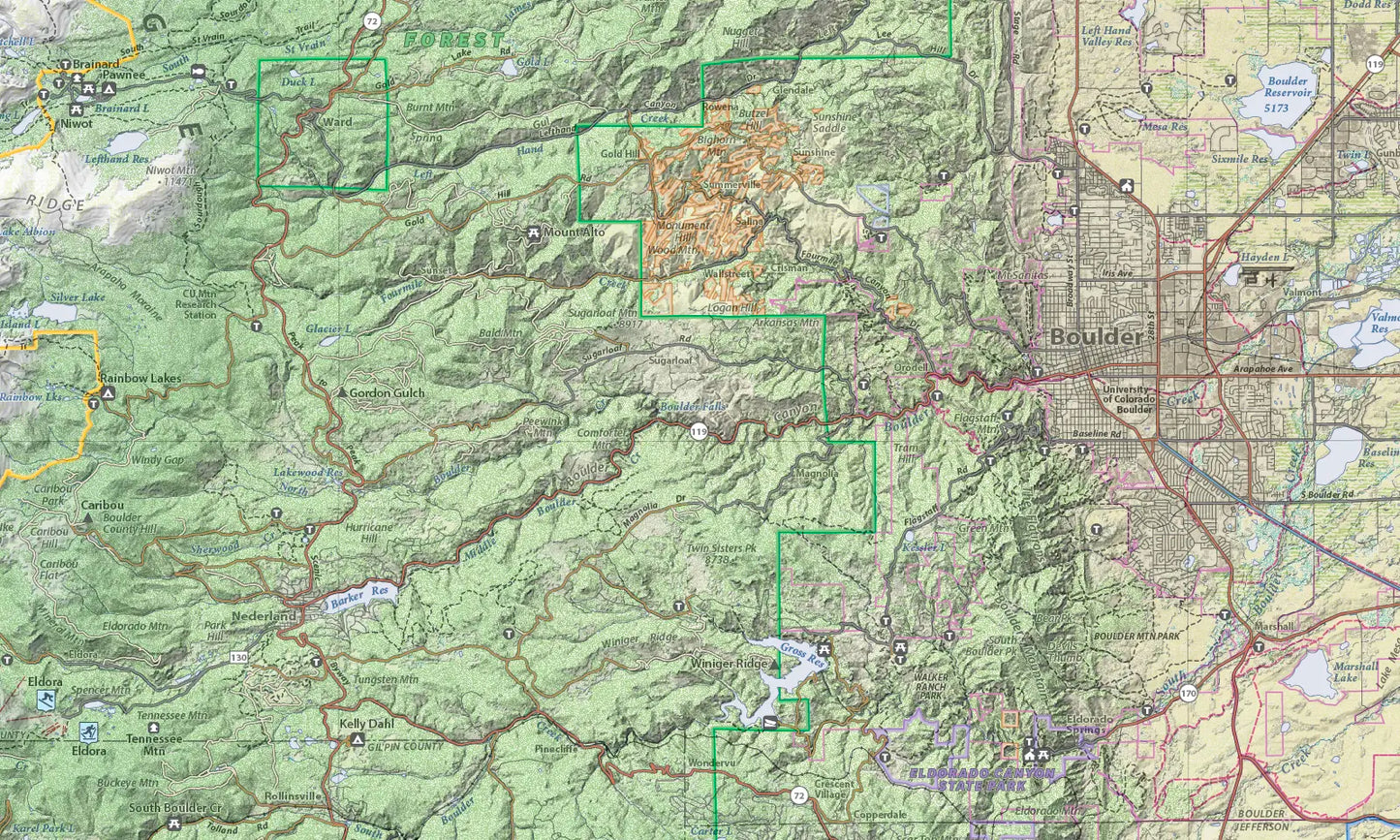 Colorado's Front Range Wall Map