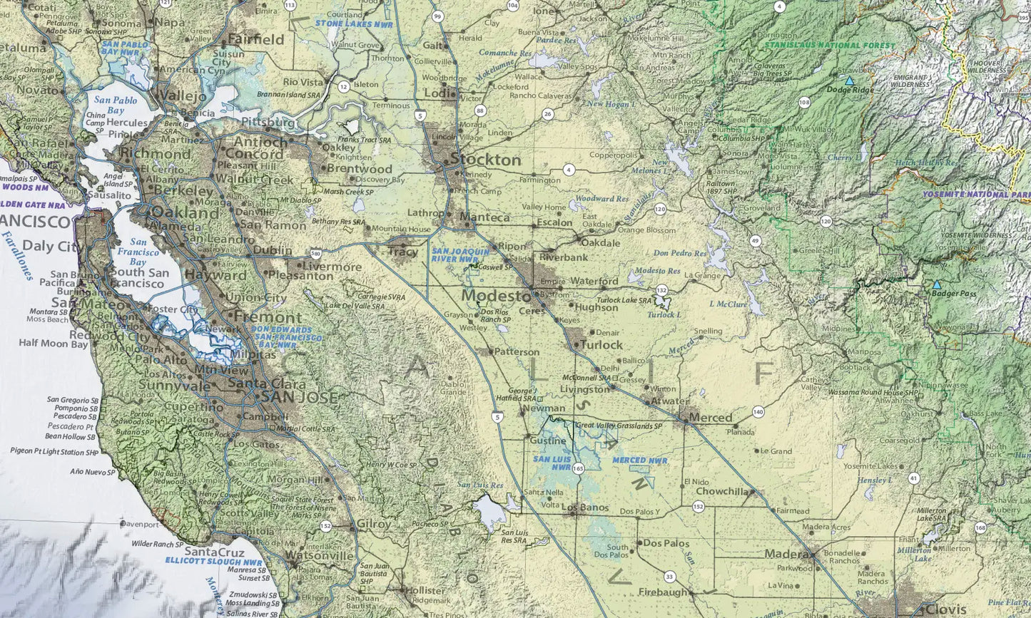 The Pacific States Wall Map