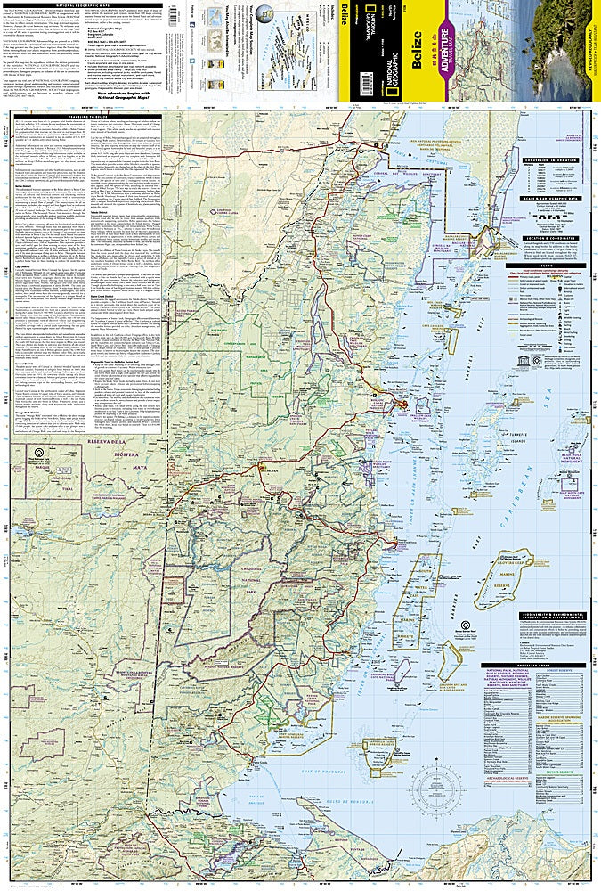Belize Adventure Travel Map by National Geographic - Map